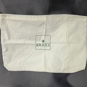 ❤️RARE GUCCI Vintage Off White Green Logo DUSTBAG Dust Bag FOR Purse 18x13